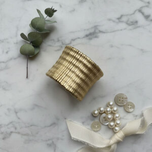 Matte Gold-Tone Wide Weave Cuff Bracelet for Women