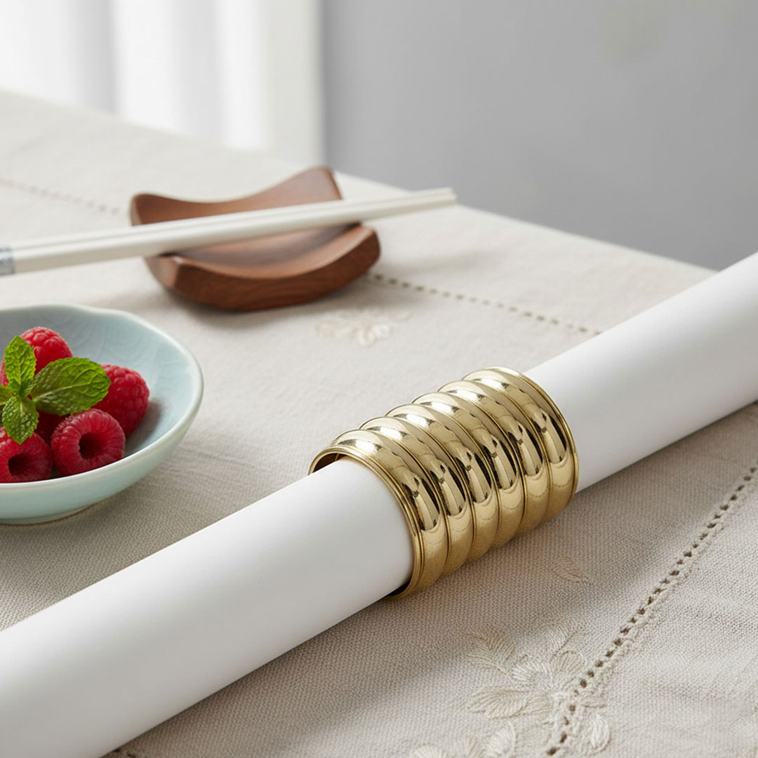 Set of Seven Polished Gold-Plated Metallic Bangles for Women