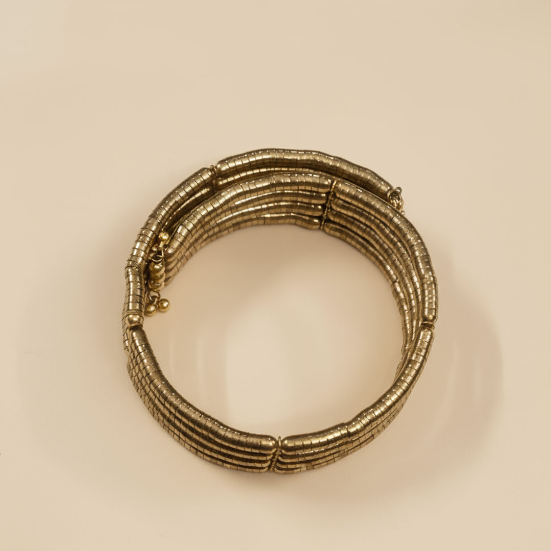 Gold Color Multi-Coil Flexible Snake Tube Choker Necklace - Image 2